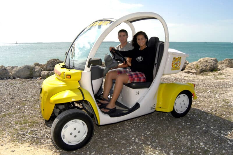 2-seater gas golf cart rental in Key West at EZ Riders